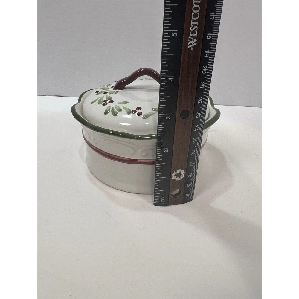 Nikko Holiday Hearth Christmas Bowl Candy Dish Lid Trinket Box 5